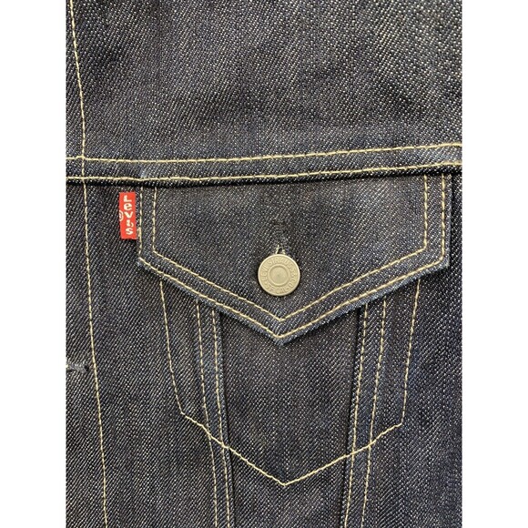 Levi's Trucker Denim Jean Jacket Dark Indigo Blue Men’s - Picture 14 of 16